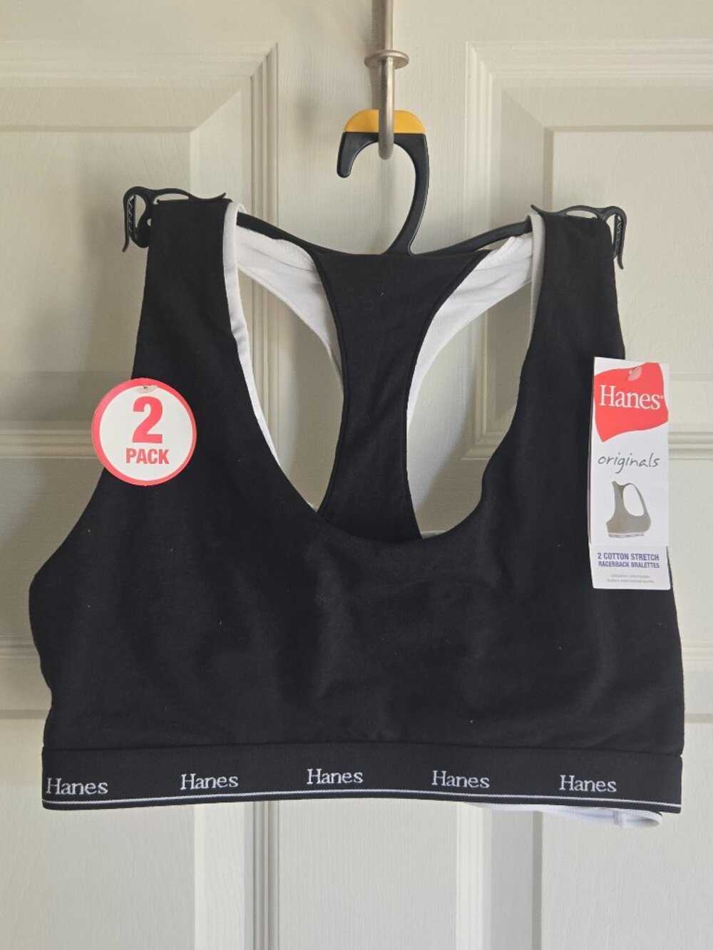 Brand New with Tags Hanes Racerback Sports Bra 2 pack Size Large